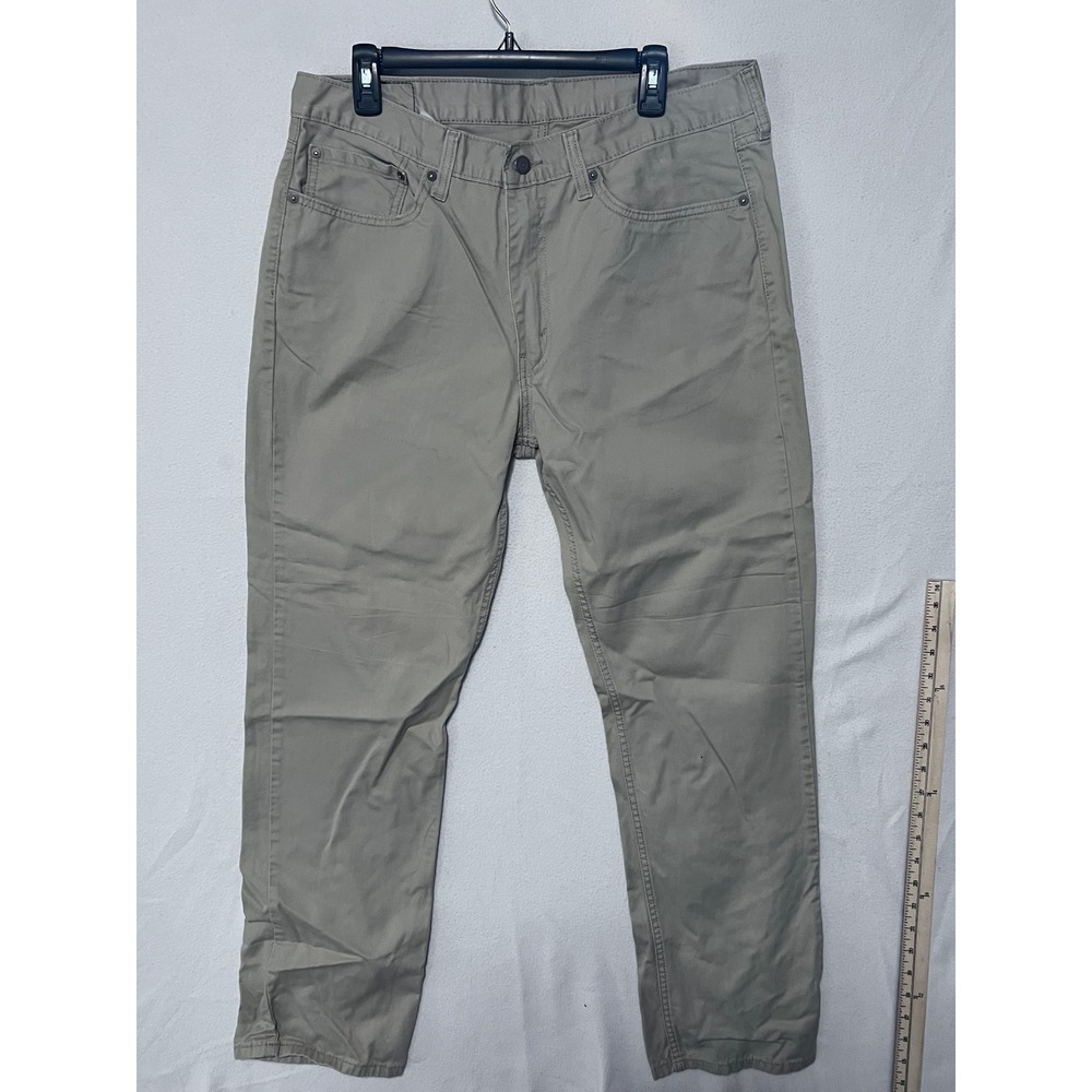Levis 514 Straight Fit Khaki Tan Pants Mens 36x32 Cotton Blend Casual Trousers